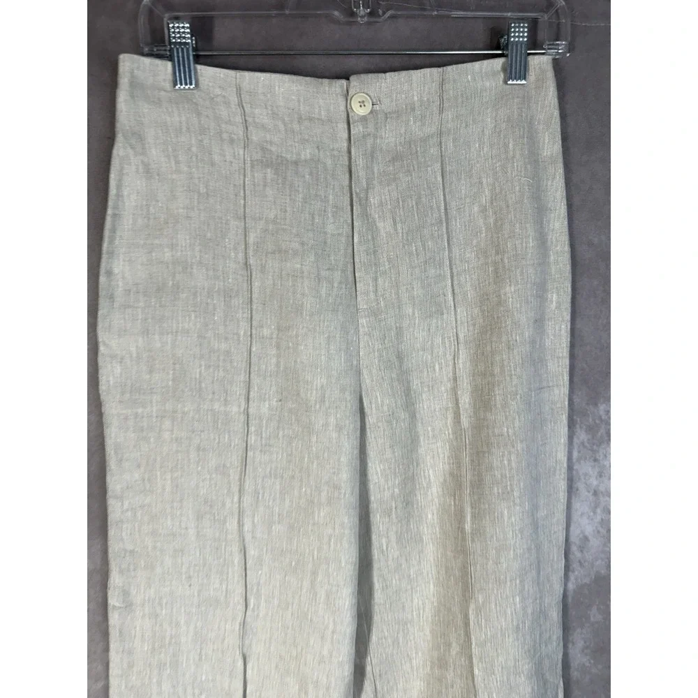Reformation Front Seam Wide Leg Linen Pants In Oatmeal Women's Size 4